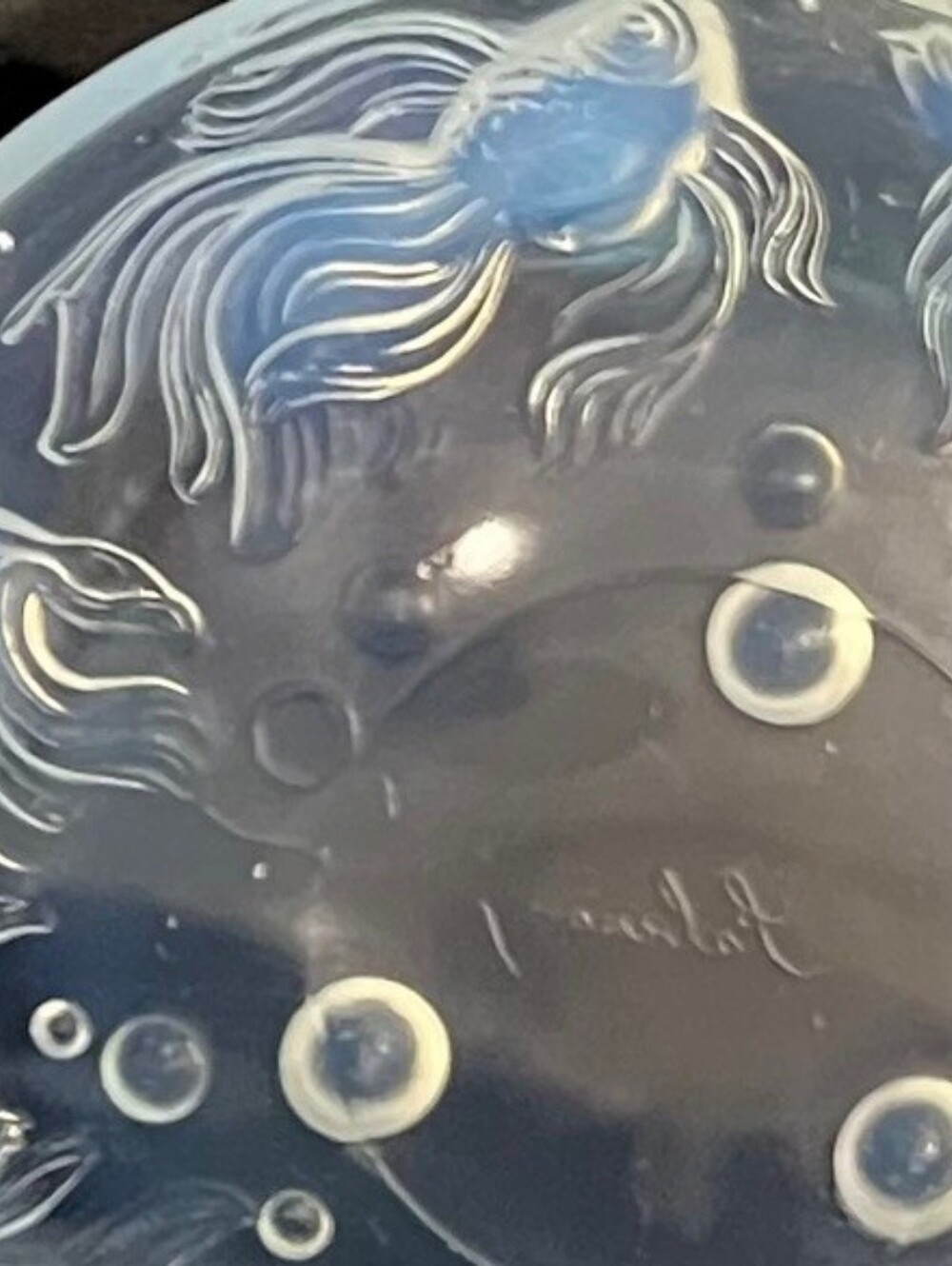 Sabino "Bols Poissons" Iridescent‎ Art Glass Goldfish Bowl Post War Signed - Picture 6 of 9